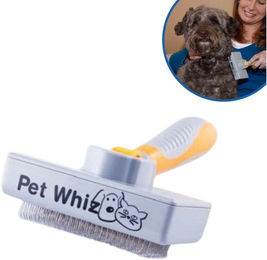 Best Direct Pet Whiz Fellbürste für Hunde und Katzen aus Edelstahl und Gummi mit Selbstreinigungsfunktion 19x11cm – Bild 1 von 5