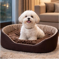 Produktbild von Best for Pets Hundebett als gemütliche Hundehütte mit Kissen für kleine Hunde, wasserdicht und waschbar