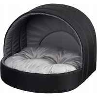 Produktbild von Best For Pets Hundehütte und Haustierbett für kleine Hunde und Katzen mit abnehmbarem Kissen und Waschbarem Bezug 50x46 cm