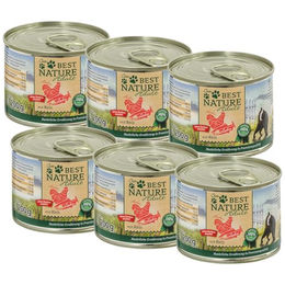 Best Nature Adult Nassfutter für Katzen Lachs und Huhn glutenfrei 6x 200g – Bild 1 von 4