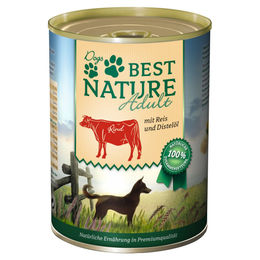 Best Nature Hundefutter Adult Nassfutter Rind mit Reis und Distelöl 400g Sensitive ohne Zucker - 6 x 400 g – Bild 1 von 3