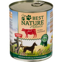 Produktbild von Best Nature Hundefutter Adult Rind mit Reis und Distelöl Stückchen in Sauce getreidefrei und glutenfrei 6 x 800 g - 6 x 800 g