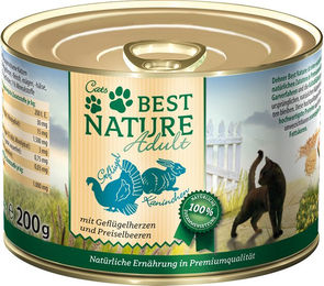 Produktbild von Best Nature Katzenfutter Adult Geflügel und Kaninchen getreidefrei und glutenfrei 6 x 200 g - 6 x 200 g