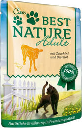 Produktbild von Best Nature Katzenfutter Adult Kalb mit Zucchini und Distelöl getreidefrei 16 x 85 g - 16 x 85 g