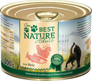 Produktbild von Best Nature Katzenfutter Adult Lachs Huhn Reis getreidefrei glutenfrei 6 x 200 g - 6 x 200 g