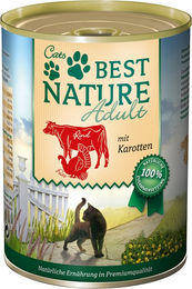 Produktbild von Best Nature Katzenfutter Adult Rind Pute mit Karotten getreidefrei und glutenfrei 6 x 400 g - 6 x 400 g