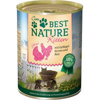Produktbild von Best Nature Kitten Katzenfutter Geflügelherzen und Reis 6 x 400 g glutenfrei - 6 x 400 g
