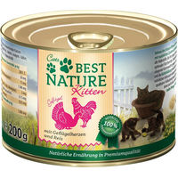Produktbild von Best Nature Kitten Nassfutter Geflügelherzen mit Reis 12 x 200 g glutenfrei - 12 x 200 g