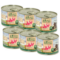 Produktbild von Best Nature Kitten Nassfutter Geflügelherzen mit Reis für Katzen 6x 200g glutenfrei