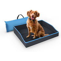 Produktbild von Bestlivings Faltbares Haustierbett für Hunde und Katzen aus Polyester in Blau Grösse S
