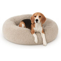 Produktbild von Bestlivings Fluffy Haustierbett rund Beige Ø50cm L Hundekissen für Hunde und Katzen aus Polyester mit Öko-Tex Standard 100 und rutschfester Unterseite