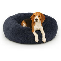 Produktbild von Bestlivings Fluffy Haustierbett rund für Hunde und Katzen Grau Größe L aus Polyester mit Öko-Tex Standard 100 und rutschfester Unterseite