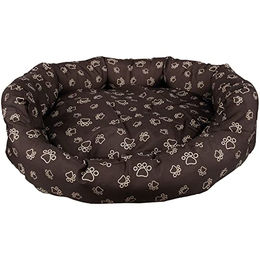 Bestlivings Hundebett und Katzenbett für mittelgroße Hunde und Katzen aus Polyester in Braun, abwischbar und kratzfest – Bild 1 von 5