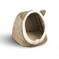 Produktbild von Bestlivings Kuschelhöhle aus Filz als Katzen- und Hundehöhle für Katzen und kleine Hunde in Beige oder Grau