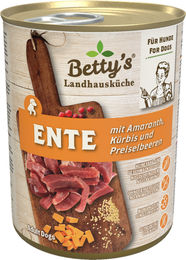 Betty's Landhausküche Hund Nassfutter Ente mit Amaranth Stückchen in Sauce Getreidefrei Adult 6 x 400 g - 6 x 400 g – Bild 1 von 4