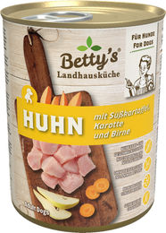 Betty's Landhausküche Hund Nassfutter Huhn und Süßkartoffel Stückchen in Sauce Adult 6 x 400 g Monoprotein mit hohem Fleischanteil - 6 x 400 g – Bild 1 von 2