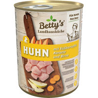 Produktbild von Betty's Landhausküche Hund Nassfutter Huhn und Süßkartoffel Stückchen in Sauce Adult 6 x 400 g Monoprotein mit hohem Fleischanteil - 6 x 400 g