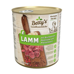 Produktbild von Betty's Landhausküche Hund Nassfutter Lamm & Buchweizen Stückchen in Sauce Getreidefrei Sensitive Adult 6 x 800 g - 6 x 800 g
