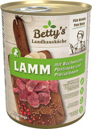 Betty's Landhausküche Hund Nassfutter Lamm mit Buchweizen Stückchen in Sauce Adult 6 x 400 g mit hohem Fleischanteil Sensitive - 6 x 400 g – Bild 1 von 4