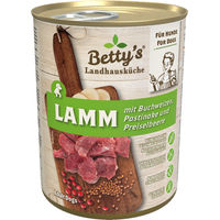 Produktbild von Betty's Landhausküche Hund Nassfutter Lamm mit Buchweizen Stückchen in Sauce Adult 6 x 400 g mit hohem Fleischanteil Sensitive - 6 x 400 g