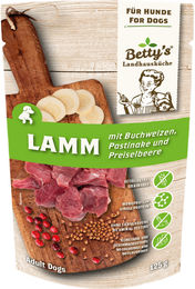Betty's Landhausküche Hund Nassfutter Lamm mit Buchweizen Stückchen in Sauce Getreidefrei Sensitive Adult 10 x 125 g – Bild 1 von 2