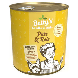 Betty's Landhausküche Hund Nassfutter Pute & Reis Adult mit hohem Fleischanteil 800 g - 6 x 800 g – Bild 1 von 4