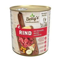Produktbild von Betty's Landhausküche Hund Nassfutter Rind mit hohem Fleischanteil Stückchen in Sauce Adult 6 x 800 g - 6 x 800 g