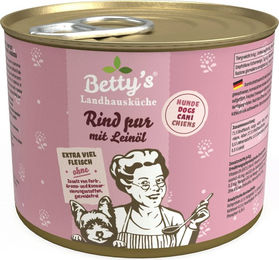 Betty's Landhausküche Hund Nassfutter Rind pur mit Leinöl Monoprotein 6 x 200 g - 6 x 200 g – Bild 1 von 6