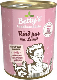 Betty's Landhausküche Hund Nassfutter Rind pur mit Leinöl Stückchen in Sauce Adult 400 g - 6 x 400 g – Bild 1 von 4