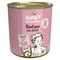Produktbild von Betty's Landhausküche Hund Nassfutter Rind pur mit Leinöl Stückchen in Sauce Adult 6 x 800 g - 6 x 800 g