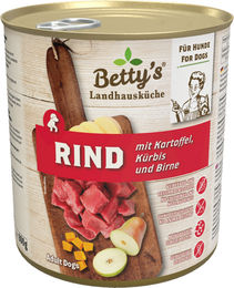 Betty's Landhausküche Hund Nassfutter Rind Stückchen in Sauce getreidefrei glutenfrei Adult 6x800 g - 6 x 800 g – Bild 1 von 3
