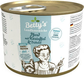 Betty's Landhausküche Hund Nassfutter Sensitive Pferd mit Kartoffel und Distelöl 6 x 200 g getreidefrei hypoallergen - 6 x 200 g – Bild 1 von 4