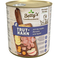 Produktbild von Betty's Landhausküche Hund Nassfutter Truthahn mit Kartoffel Adult Stückchen in Sauce Monoprotein mit hohem Fleischanteil Sensitive 800 g - 6 x 800 g