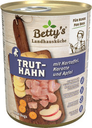 Betty's Landhausküche Hund Nassfutter Truthahn mit Kartoffel Stückchen in Sauce Adult Monoprotein Sensitive 6 x 400 g - 6 x 400 g – Bild 1 von 2