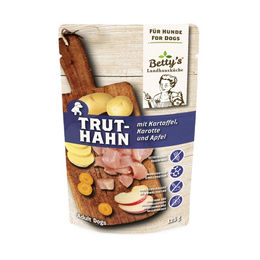 Betty's Landhausküche Hund Nassfutter Truthahn mit Kartoffel Stückchen in Sauce Sensitive 10 x 125 g - 10 x 125 g – Bild 1 von 5