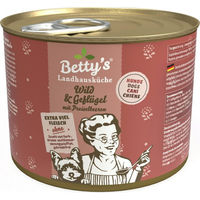 Produktbild von Betty's Landhausküche Hund Nassfutter Wild & Geflügel mit Preiselbeeren Stückchen in Sauce Getreidefrei 6 x 200 g - 6 x 200 g