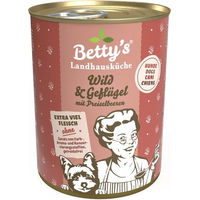 Produktbild von Betty's Landhausküche Hund Nassfutter Wild & Geflügel mit Preiselbeeren Stückchen in Sauce Getreidefrei Adult 6 x 400 g - 6 x 400 g