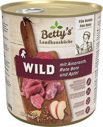 Betty's Landhausküche Hund Nassfutter Wild mit Rote Bete, Amaranth und Apfel, Getreidefrei, Adult, 6 x 800 g - 6 x 800 g – Bild 1 von 2