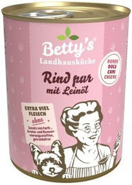 Betty's Landhausküche Hund Rind pur mit Leinöl Stückchen in Sauce Monoprotein 6x400 g - 6 x 400 g – Bild 1 von 6