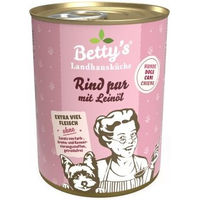 Produktbild von Betty's Landhausküche Hund Rind pur mit Leinöl Stückchen in Sauce Monoprotein 6x400 g - 6 x 400 g