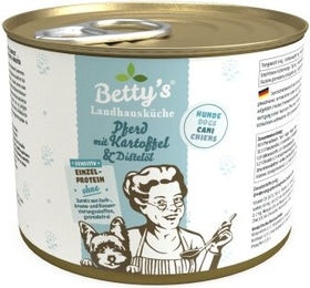Betty's Landhausküche Hund Sensitive Pferd mit Kartoffel und Distelöl Stückchen in Sauce 6 x 200 g - 6 x 200 g – Bild 1 von 6