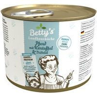 Produktbild von Betty's Landhausküche Hund Sensitive Pferd mit Kartoffel und Distelöl Stückchen in Sauce 6 x 200 g - 6 x 200 g