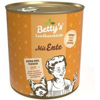 Produktbild von Betty's Landhausküche Hundefutter Ente und Geflügel Stückchen in Sauce für erwachsene Hunde 6x 800 g - 6 x 800 g