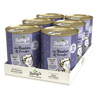 Produktbild von Betty's Landhausküche Hundefutter Rentier und Rind mit Kartoffel Stückchen in Sauce Getreidefrei 6 x 400 g - 6 x 400 g