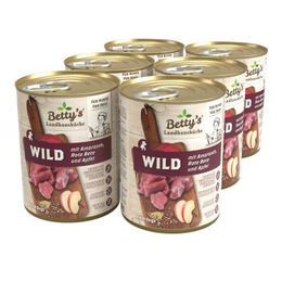 Betty's Landhausküche Hundewolfe Stückchen in Sauce Wild Glutenfrei Sensitive mit hohem Fleischanteil 6x400 g - 6 x 400 g – Bild 1 von 2
