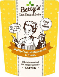 Produktbild von Betty's Landhausküche Katze Adult Geflügel Light Monoprotein Frischebeutel 250 g