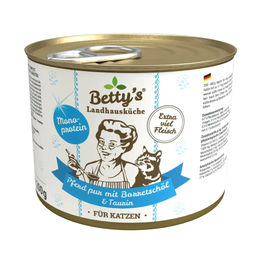 Betty's Landhausküche Katze Nassfutter Pferd pur Monoprotein Stückchen in Sauce 6 x 200 g – Bild 1 von 1