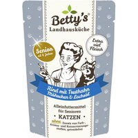 Produktbild von Betty's Landhausküche Katze Senior Nassfutter Rind mit Truthahn Stückchen in Soße 12 x 100 g getreidefrei - 12 x 100 g