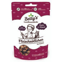 Produktbild von Betty's Landhausküche Katzen Leckerli Fleischröllchen Huhn und Hirsch 10x50g