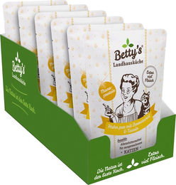 Produktbild von Betty's Landhausküche Katzen Nassfutter Adult Huhn pur mit Borretschöl Monoprotein ohne Konservierungsstoffe 6 x 250 g